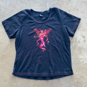 Vintage Hot Topic Mall Goth Trick Fairy Size XXL Fairycore Baby Tee
